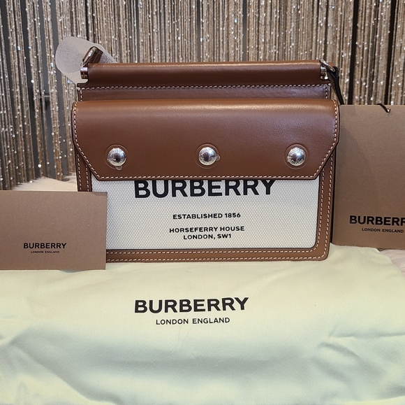 🔥BURBERRY HORSEFERRY MINI CANVAS & LEATHER BAG! - Picture 14 of 14